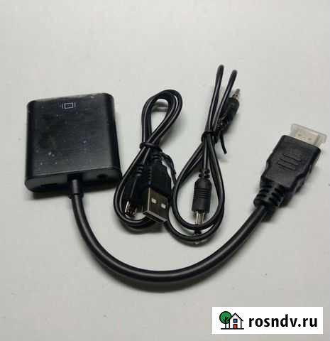 Переходник hdmi VGA со звуком AUX и питанием для п Красноярск - изображение 1