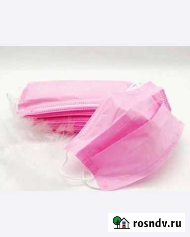 Маски розовые 50 штук Барнаул - изображение 1