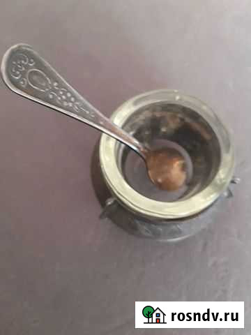 Солонка+ ложечка Мельхиор СССР Чита - изображение 1