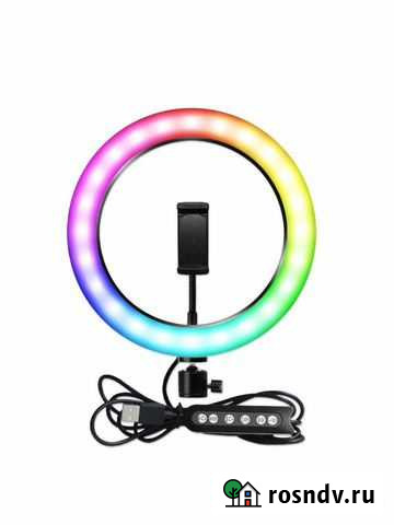 Кольцевая лампа со штативом 20 см, разноцветный св Улан-Удэ - изображение 1