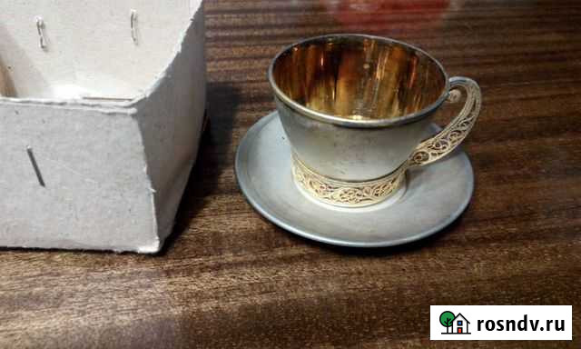 Кофейная пара СССР мельхиор серебрение с золотом Самара - изображение 1