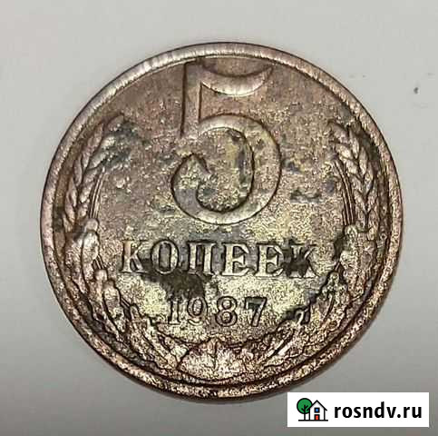 5 коп 1987, пробная Дубна - изображение 1