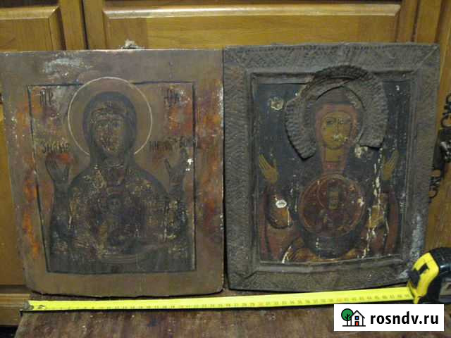 Знамение Богородица икона аналой басма 19-й век Воронеж - изображение 1