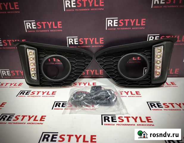 Накладки на туманки Honda Fit с 14г. LED Владивосток - изображение 1