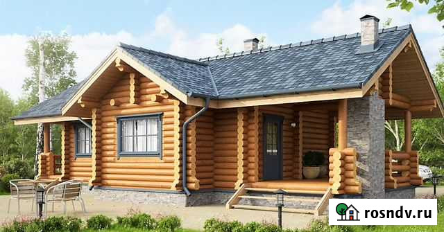 Сруб дома-бани из бревна с большой террасой Санкт-Петербург - изображение 1