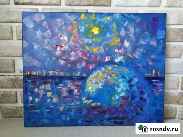 Картина маслом Лунная ночь Норильск - изображение 1