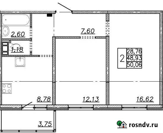 2-комнатная квартира, 50 м², 3/8 эт. на продажу в Щеглово Щеглово - изображение 1
