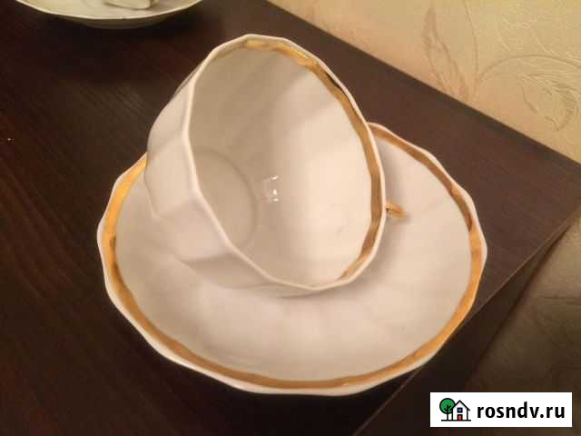 Костяной фарфор чайная кофейная пара Вербилки Москва - изображение 1