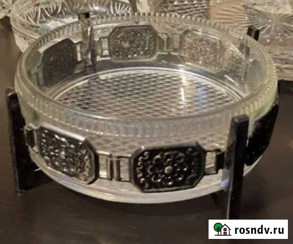 Ваза хрусталь мельхиор СССР Оренбург - изображение 1