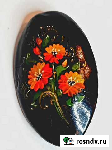 Брошь овальная Цветы. СССР Тула - изображение 1