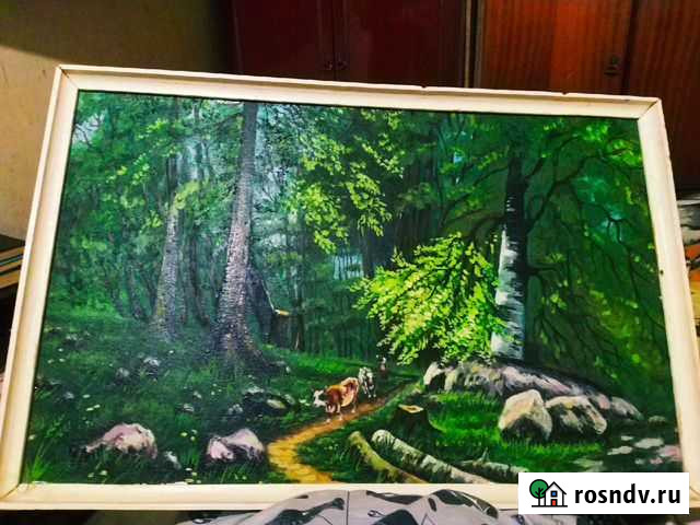 Картина маслом утренний лес Саратов - изображение 1