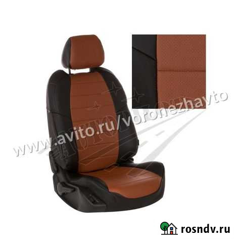 Чехлы в салон авто автопилот черные с коричневым Воронеж - изображение 1