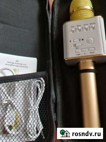 Золотой караоке-микрофон Q9 с блютуз Ростов-на-Дону - изображение 1