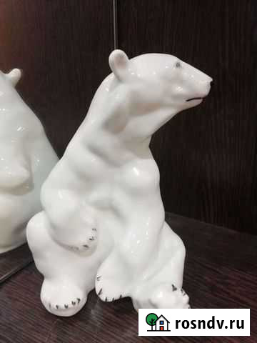 Фарфоровая статуэтка Белый медведь лзфи, ранний Иваново - изображение 1