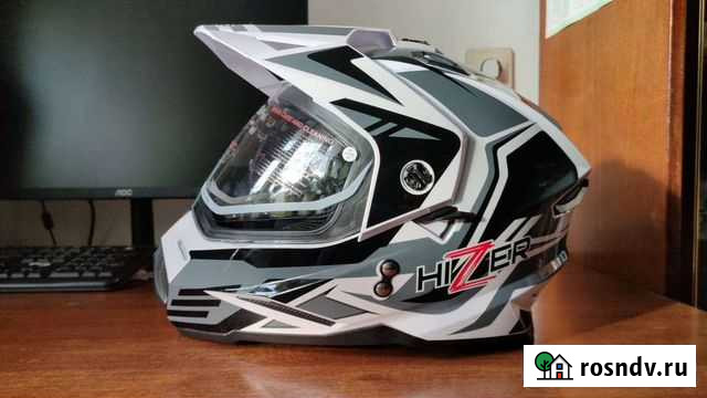 Hizer мотард бело-серый L 59-60 Нижний Новгород - изображение 1