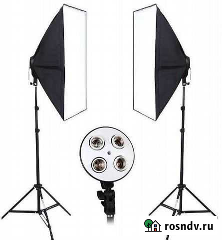 Продам 2 новых софтбокса на 4 цоколя Уфа - изображение 1