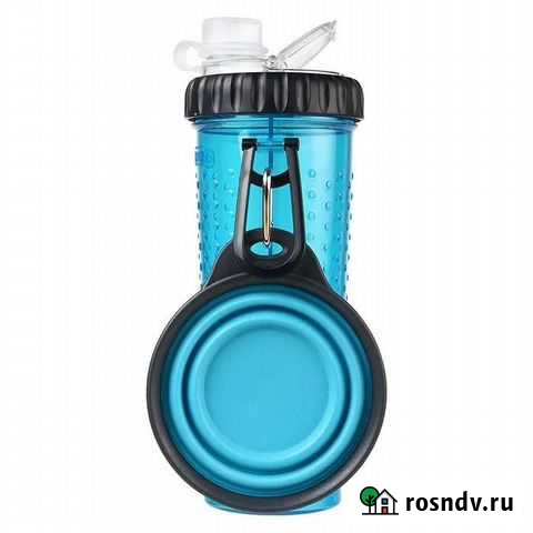 Бутылка для корма и воды со складной миской Москва - изображение 1