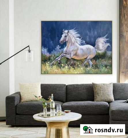 Картина маслом. Картина Конь на холсте. Живопись м Краснодар - изображение 1