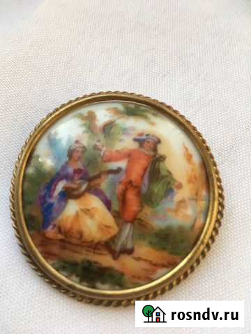 Винтажная брошь фарфор. Лимож Омск - изображение 1