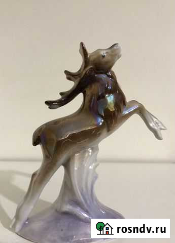 Олень. Статуэтка фарфор СССР Вологда - изображение 1