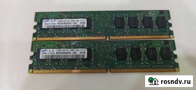 Озу Samsung DDR2 512мb 2Rx8 PC2-5300U-555-12-E3 Краснодар - изображение 1