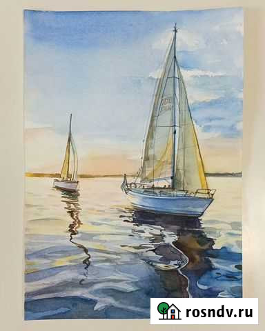 Яхты. Акварель. Картина Самара - изображение 1