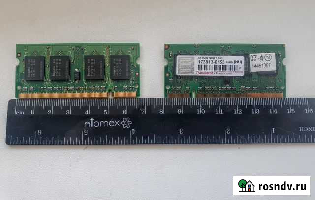 Оперативная память для ноутбука ddr2, 2x512mb Челябинск - изображение 1