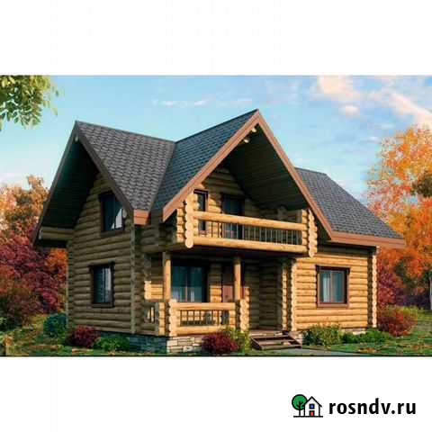 Сруб дома 9,5х6,8 из бревна с большим балконом Санкт-Петербург - изображение 1