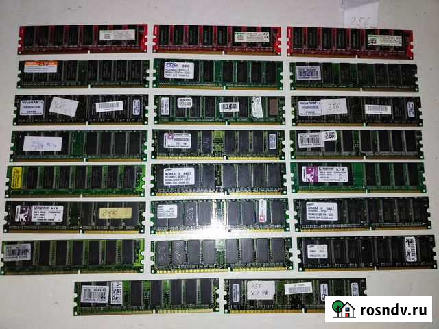 Планки озу, компьютерная память sdram DDR1 dimm Москва - изображение 1