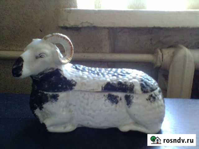 Масленка. Баран Фарфор. з-д М.С. Кузнецова 19 век Иваново - изображение 1