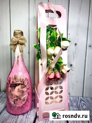 Шампанское декорированное в корзине Саратов - изображение 1