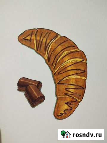 Скетч рисунок - Круассан с шоколадом Южноуральск - изображение 1