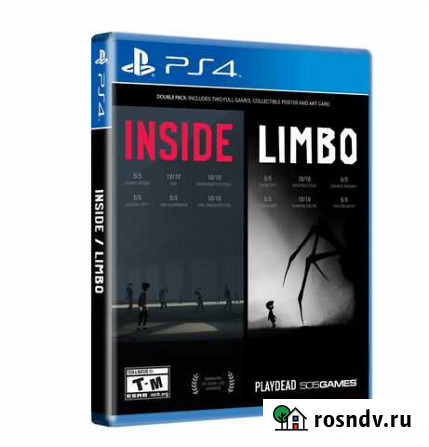 PS4 две игры, Inside+Limbo,диск абсолютно новы Калининград - изображение 1