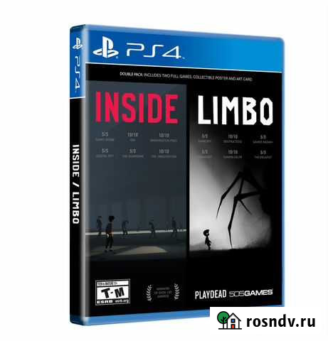 PS4 две игры, Inside+Limbo,диск абсолютно новы Калининград - изображение 1