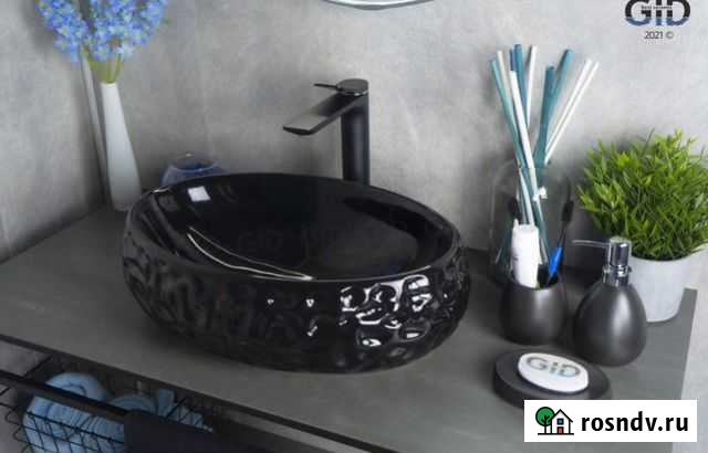 Раковина черная накладная Gid(italy) 9030bf Москва - изображение 1