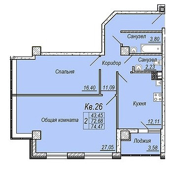 2-комнатная квартира, 72.5 м², 4/21 эт. на продажу в Ростове-на-Дону Ростов-на-Дону - изображение 5