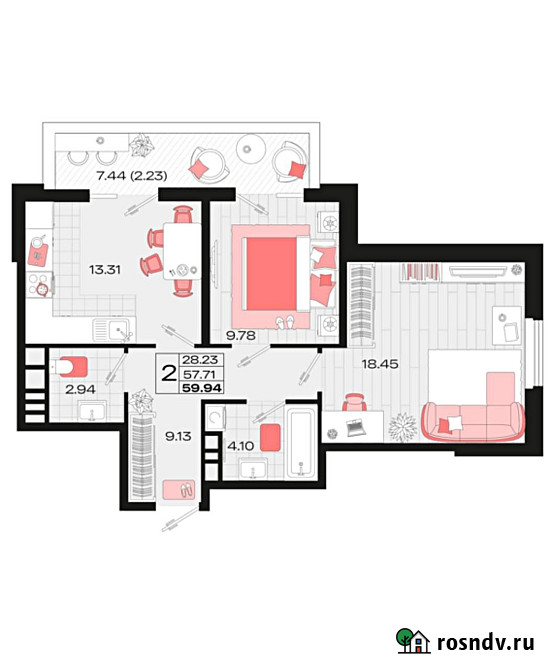 2-комнатная квартира, 59.9 м², 5/14 эт. на продажу в Армавире Армавир - изображение 5