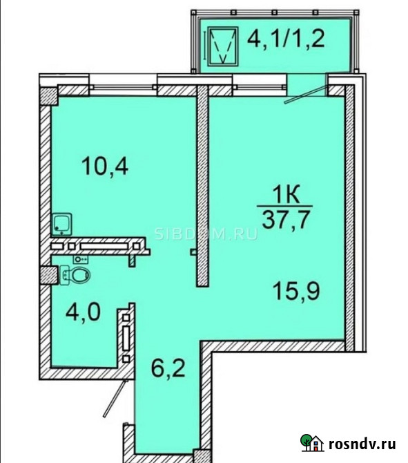 1-комнатная квартира, 37.3 м², 15/24 эт. на продажу в Красноярске Красноярск - изображение 5