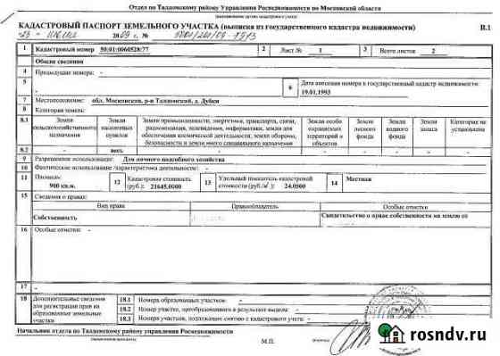 Участок ИЖС 9 сот. на продажу в Талдоме Талдом