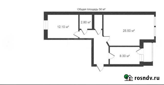 2-комнатная квартира, 56 м², 1/5 эт. на продажу в Червишево Червишево - изображение 1