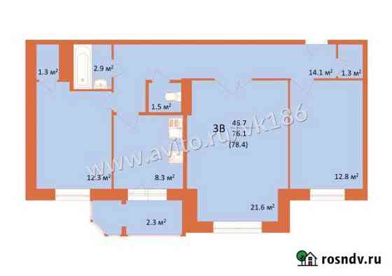 3-комнатная квартира, 78 м², 3/5 эт. на продажу в Белом Яре Ханты-Мансийского АО Белый Яр