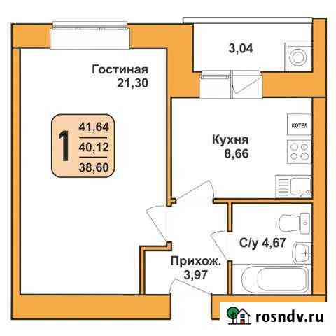 1-комнатная квартира, 42 м², 2/10 эт. на продажу в Рыбном Рыбное