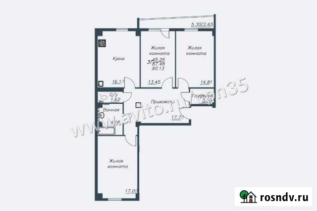 3-комнатная квартира, 89 м², 13/14 эт. на продажу в Череповце Череповец - изображение 1