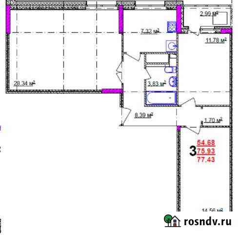 3-комнатная квартира, 77 м², 15/17 эт. на продажу в Старой Купавне Старая Купавна