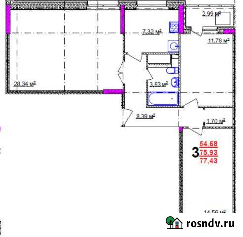 3-комнатная квартира, 77 м², 15/17 эт. на продажу в Старой Купавне Старая Купавна - изображение 1