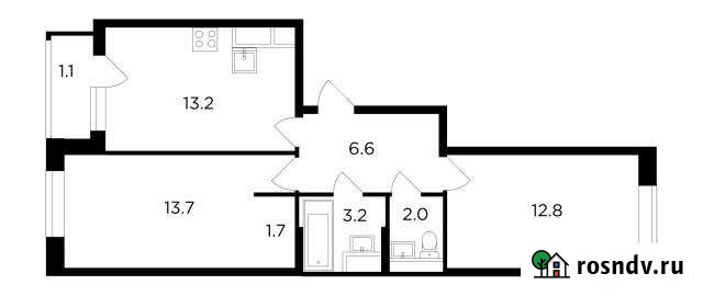 2-комнатная квартира, 54 м², 10/22 эт. на продажу в Московском Московской области Московский - изображение 1