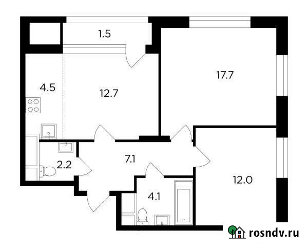 3-комнатная квартира, 61 м², 3/22 эт. на продажу в Московском Московской области Московский - изображение 1