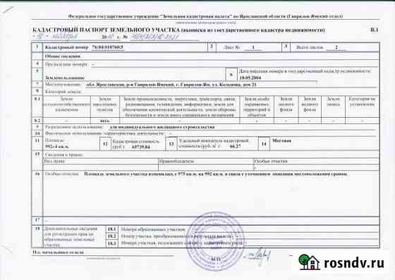 Участок ИЖС 9 сот. на продажу в Гавриловом-Яме Гаврилов-Ям