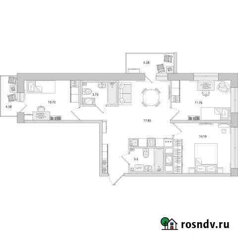 4-комнатная квартира, 79 м², 14/20 эт. на продажу в Санкт-Петербурге Санкт-Петербург