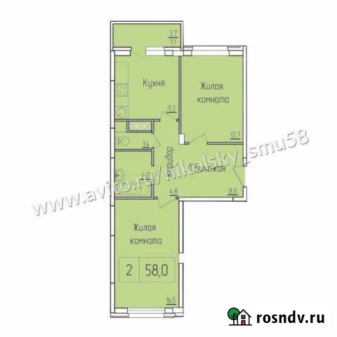 2-комнатная квартира, 58 м², 5/16 эт. на продажу в Новочебоксарске Новочебоксарск - изображение 1